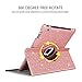 GUAGUA iPad 2 Case iPad 3 Case iPad 4 Case Glitter Sparkly 360 Degree Rotating Stand Full Body Cover Luxury PU Leather Stylus Holder Smart Auto Wake/Sleep Protective Case for iPad 2/3/4 Pink