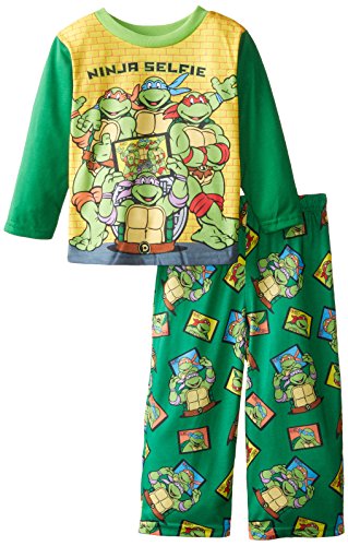 Teenage Mutant Ninja Turtles Little Boys' Ninja Selfie 2-Piece Pajama Set, Green, 2T