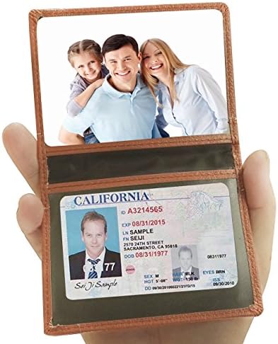 Slim RFID Front Pocket Leather Wallet , 10 ID / Credit Card Holder Money Clip Wallet