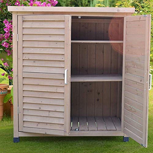 Gartenschrank Outdoor Gartenlagerung Regensicher Korrosionsschutz Massivholz Innenhof Balkon Schließfach Schuhschrank… – Bild 3
