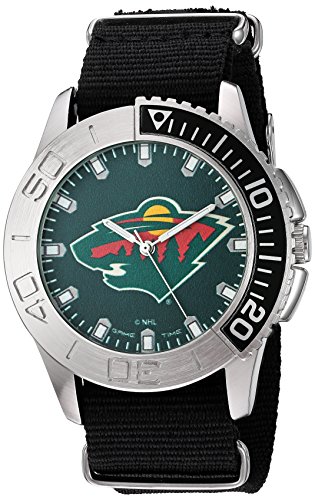 Game Time Men's 'Starter' Metal and Nylon Quartz Analog Watch, Color:Black (Model: NHL-STA-MIN) Game Time Men's 'Starter' Metal and Nylon Quartz Analog Watch, Color:Black (Model: NHL-STA-MIN)
