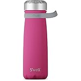 S'well Stainless Steel Traveler With Handle, 24oz, Azalea Pink, Triple Layered Vacuum Insulated Containers Keeps Drinks Cold for 40 Hours and Hot for 16, BPA Free, Easy Carrying On the Go
