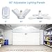 ON'H LED Garage Lights 2 Pack 60W E26/E27 6000LM, Deformable LED Garage Ceiling Lights with 4 Adjustable Panels, LED Shop Light 6500K Daylight for Garage Workshop Basement Warehouse