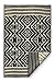 Fab Habitat Outdoor Rug - Waterproof, Fade Resistant, Crease-Free - Premium Recycled Plastic - Tribal Boho Neutral - Patio, Porch, Deck, Balcony - Kilimanjaro - Black - 5 x 8 ft