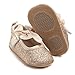 Elaco Infant Baby Girls Moccasins Anti-Slip Soft Sole Princess Shoes (12-18M, Gold)
