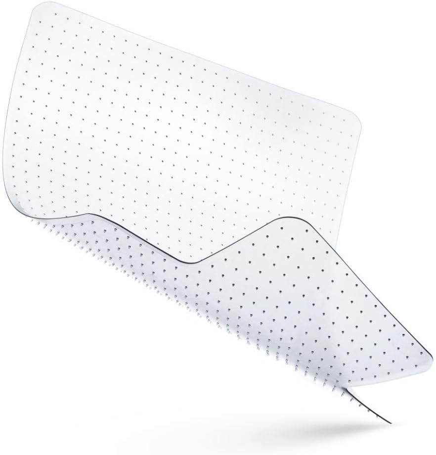 Office Chair Mat for Carpeted Floors, Studded Desk Floor Mat, Clear Heavy Duty for Low and Medium Pile, Beveled Edge with Lip Large 36" X 48" Shipped Flat by Mastermat : Office Products