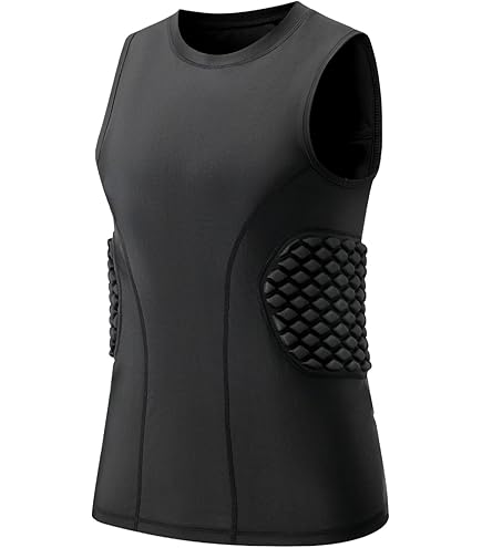 Gilet De Compression Rembourré Pour Homme - Protection Côtes Et Dos - Pour Football, Rugby, Basketball, Sports De Contact