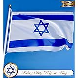 G128 - Israel Flag 3x5 ft Printed Brass Grommets 150D Quality Polyester Flag Indoor/Outdoor - Much Thicker and More Durable than 100D and 75D Polyester