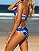 Ninimour Women Denim Halter Sku Blue Cloud Top Bottom Swimsuit Bikini Set, Medium, Blue