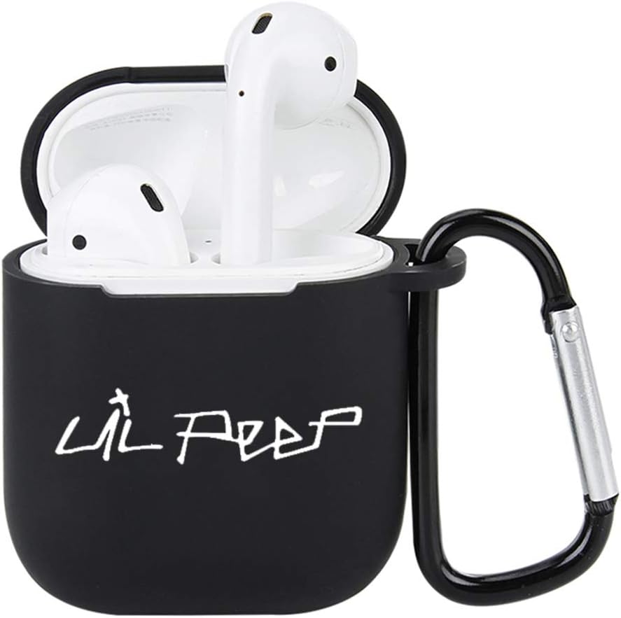 AKlamater Unisex Lil Peep Hell Boy Crybaby AirPod Case Protective AirPods 1/2 Charging Cover(One Size Black 01)