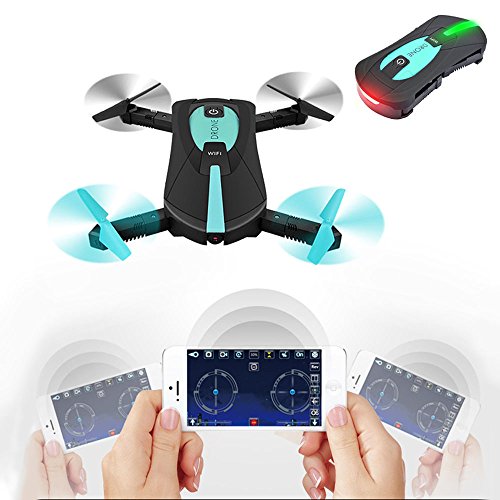 YOUDirect Mini Quadcopter - Headless Remote Control UAV Portable Small Helicopter Toy 2.4GHz 6-Axis Foldable Drone with WiFi FPV Camera Gravity Induction Aircraft