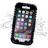 iPhone 6 Plus Waterproof Case, iThrough 20ft Underwater, Dust/Dirt/Snow/Shock Proof Case with Touched Transparent Screen, Heavy Duty Protective Carrying Cover Case for iPhone 6 Plus 5.5 inch (Black-)