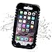 iPhone 6 Plus Waterproof Case, iThrough 20ft Underwater, Dust/Dirt/Snow/Shock Proof Case with Touched Transparent Screen, Heavy Duty Protective Carrying Cover Case for iPhone 6 Plus 5.5 inch (Black-)