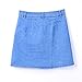 USGreatgorgeous Women's Juniors Cute Button Down Denim Mini Skirt Short Pencil Jean Skirt (M, Dark Blue)