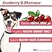 Cranberry D-Mannose Urinary Tract Supplement for Dogs & Cats – Bladder & UTI Health Support – Cranberry Extract, D-Mannose & Vitamin C–Promotes Urinary Wellness & Kidney Function – 60 Chewable Tablets