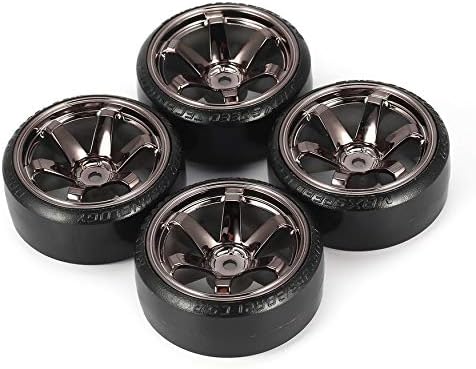 Yaoaomon 4Pcs Hard Plastic RC Drift Tire Hard Tyre Set for Traxxas HSP Tamiya HPI RC On-road Vehicle Drifting Car Spare Parts
