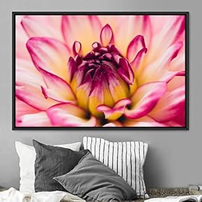 signwin Framed Canvas Wall Art Bright Flowers Closeup...