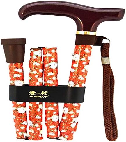 名入れ 通常便なら送料無料 軽量 折りたたみ杖 愛杖 レッド 花柄 敬老の日 あいじょう