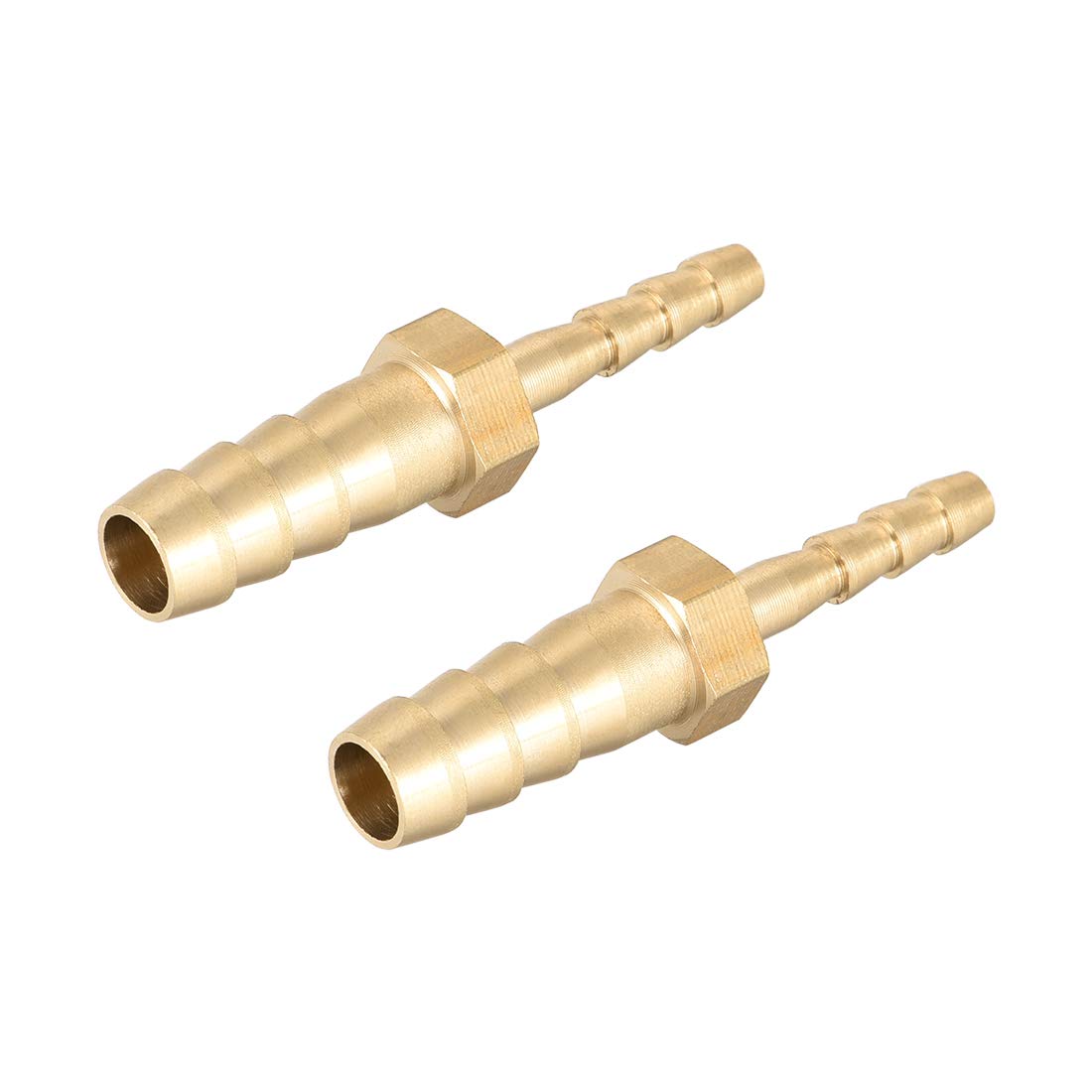 sourcing map Straight Brass Barb Fitting Reducer, Fit Hose ID 8mm to 4mm 2pcs