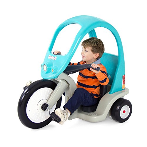 Simplay3 Kids Super Coupe Pedal Powered Ride-On Toy w/ Roof and 3-Position Seat