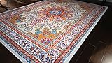 Generations pre8023White_6x8 Oriental Traditional Isfahan Persian Area Rug, 5' x 8', Light Blue/Navy/White/Orange/Yellow/Crimson Red