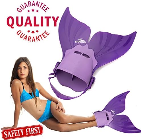 Sharks Wear Mermaid mono-fin for children with adjustable strap. (Purple)