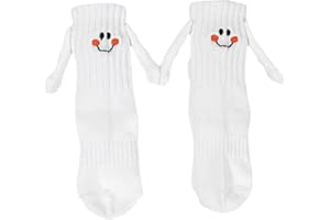 HONGANDA Family Matching Holding Hands Socks, Novelty Funny Magnetic Mid-Tube Socks, Parents Children Smile Socks