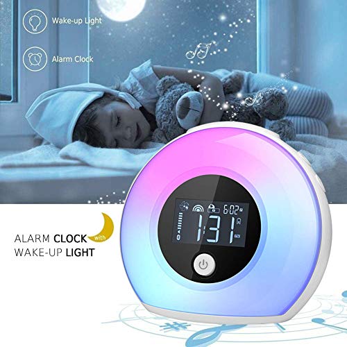 Wake Up Light Bluetooth Speaker, Table Lamp Alarm Clock, Night Light