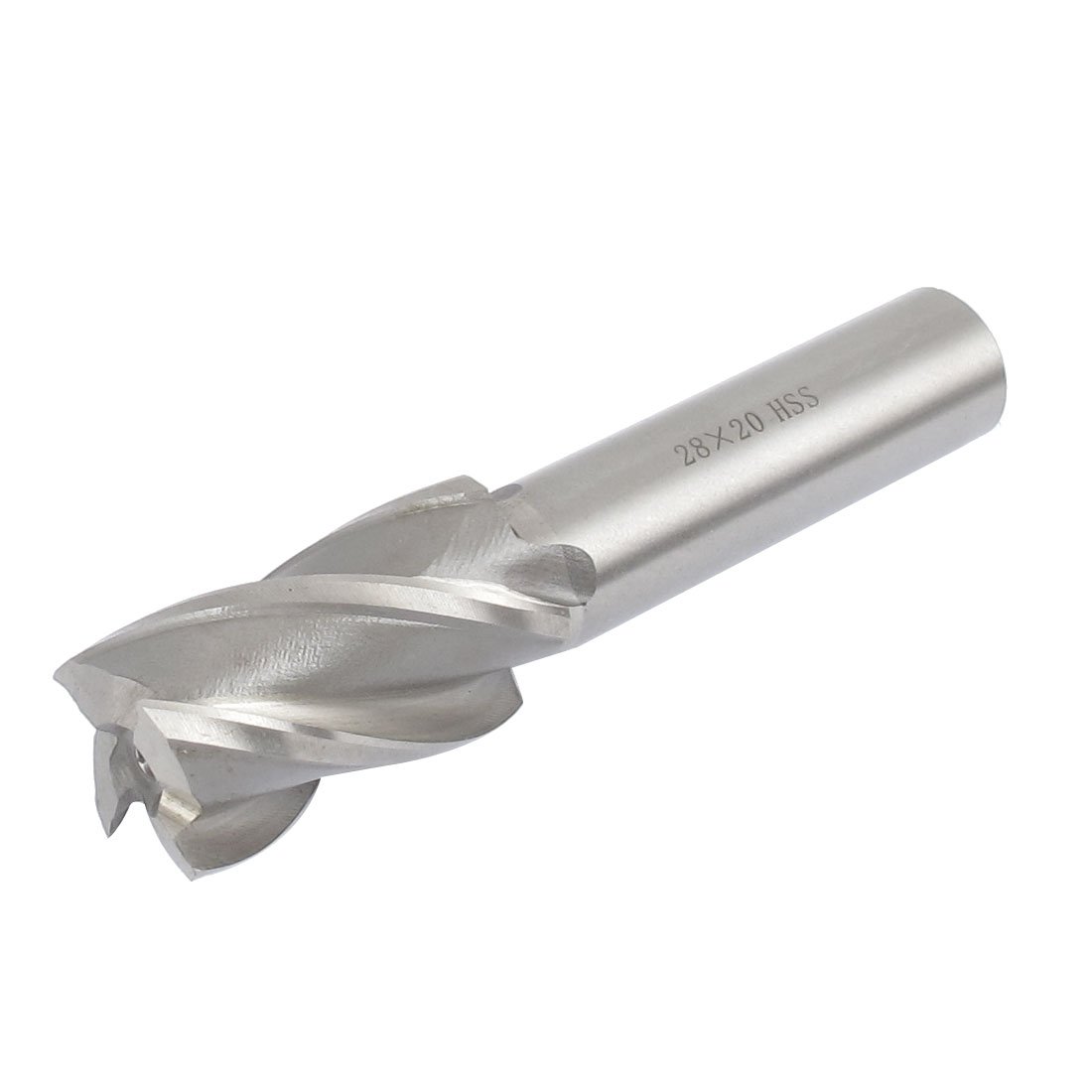 sourcing map 28mm Cutting Diameter Straight Shank 4 Flutes End Mill Milling Cutter