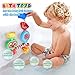 Bath Toys Toddlers Bathtub Toys Bath Wall Toy Waterfall Station Fill Flow and Spin Two Chambers with Two Stackable Cups Gift for Babies 1 2 3 Year Old Boys Girls Toys Non Toxic Gift Ideas