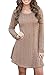 ETCYY Women's Long Sleeve Knitted Crewneck Sweater Pullover Dress