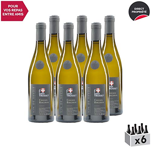 Vin de Savoie Chignin Bergeron"Fabien Trosset" Blanc 2018 - Maison Perret - Vin AOC Blanc de Savoie - Bugey - Cépage Roussanne - Lot de 6x75cl