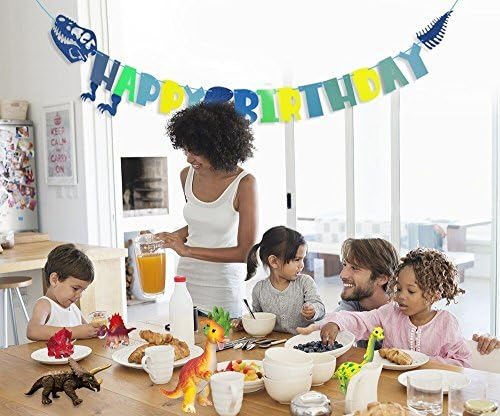 Dinosaur Party Supplies - Dinosaur Happy Birthday Decorations Banner - Dino Jungle Jurassic Garland