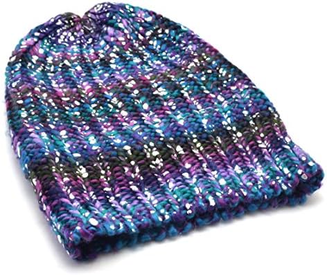 Mudd Junior Girls Winter Fashion Knit Hat-fushia Purple Blue