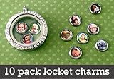 10 Pack Mini Round Photo Charms for Floating in Your Glass Locket Bonus Resizing Software Download