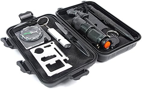 Professional Emergency Survival Gear Kit, Eastel 10 in 1 Outdoor Survival Tool EDC with Multi-Purpose Outdoor Emergency Survival Security Defense Gear