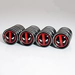 US85 Deadpool Black Chrome Auto Car Wheel Tire Air Valve Caps Stem Cover