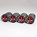US85 Deadpool Black Chrome Auto Car Wheel Tire Air Valve Caps Stem Cover