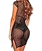 Shawhuwa Womens Sexy Lace V Neck Bikini Cover up Beach Dress Swimwear (X-Large, Black)