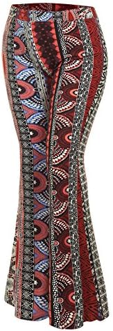 MK WB1291 Womens Printed High Waist Bell Bottom Pants 16 RED