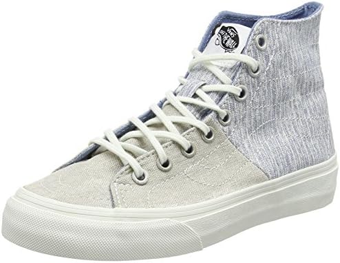 cream vans with blue stripe