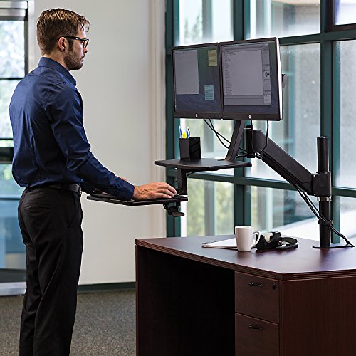 Mount-It! Sit Stand Desk, Standing Desk, Height-Adjustable