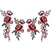 BBTO 4 Pieces Embroidered Patches Flower Patches Sew Iron on Patch Sticker Applique Badge for Dress, Hat, Shoes, Jeans (2 Sizes)