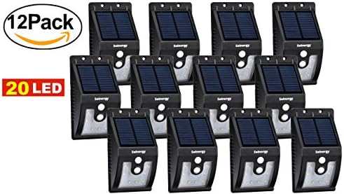 [Solnergy] 10 LED Bright Solar Sensor Light, Outdoor Motion Lighting, Big Power Button, Security Motion Sensor Lamp Light, Auto On/Off, Patio, Yard, Garden, Driveway, Stairs, Pool Area (12 in Pack)