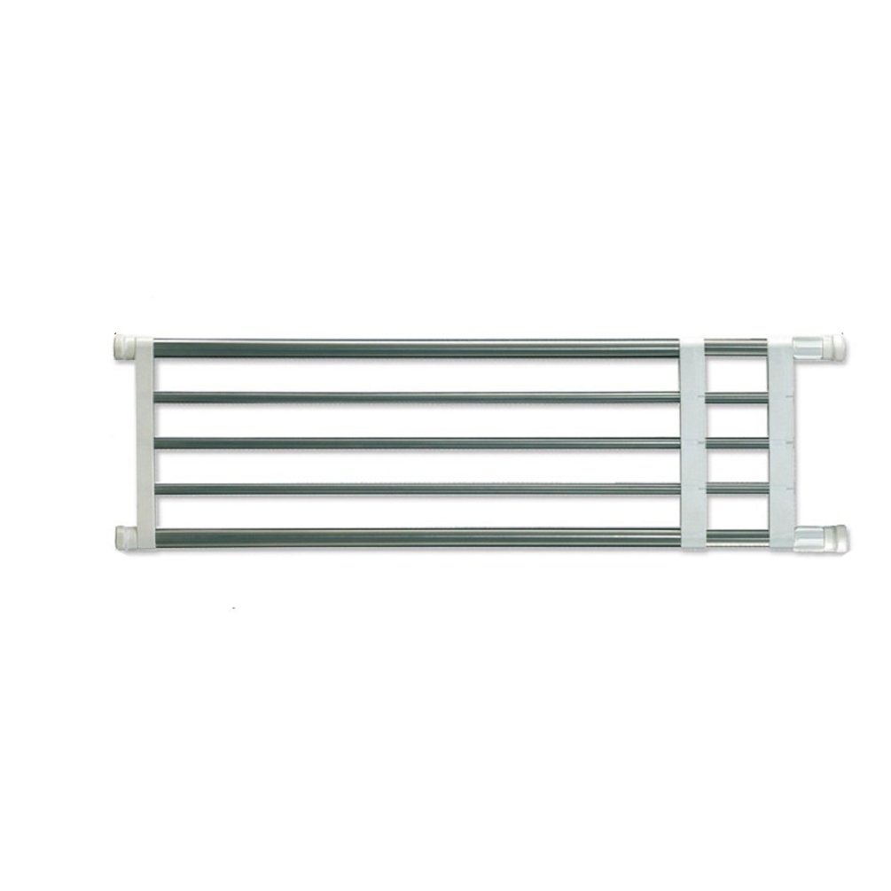 BAOYOUNI Adjustable Cupboard Closet Shelf Extendable Wardrobe Rail Tension Rod Hanging Clothes Metal Storage Rack Kitchen Bathroom Divider DIY Organiser