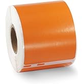 BETCKEY Colored Labels Compatible with Dymo 30323 (2-1/8" x 4") Name Badge Labels, Compatible for Dymo LabelWriter Thermal 450, 4XL & Zebra Desktop Printers [1 Roll, Orange]
