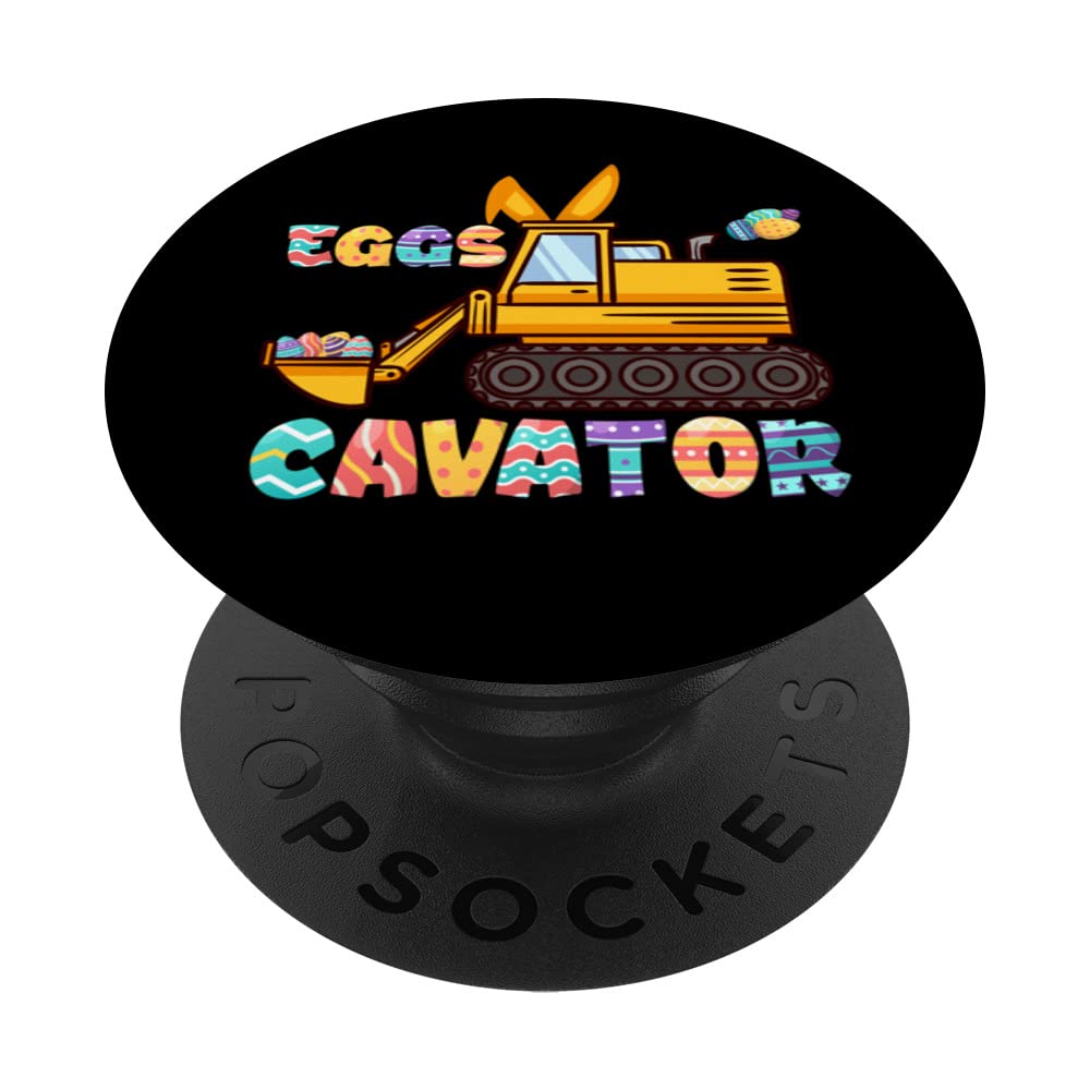 Kids EggsCavator Happy Easter Funny Excavator Egg Hunting PopSockets Swappable PopGrip