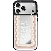 CASETiFY Mirror iPhone 17 Pro Max Case [Reflective/Compatible with Magsafe / 4.9 ft. 1X Military Grade Drop Protection] - Meant for You - Silver On Black