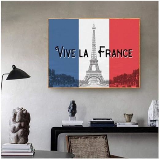 Hdksa Vintage Travel Nostalgia Vive La France 1909 Poster Art Canvas Poster Living Room Home Wall Decor 60x90cmx1 Unframed Amazon Co Uk Kitchen Home