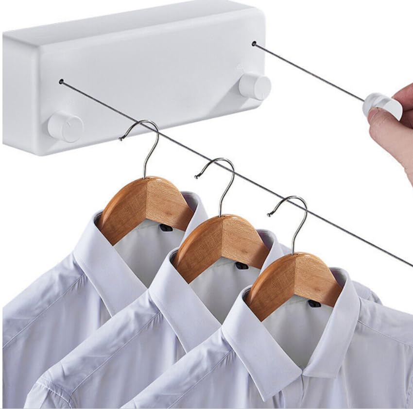 Space-Saving 4.2m Retractable Indoor Clothes line - Wall Mounted, Durable Stainless Steel Laundry Line for Bathrooms & Balconies - Easy Install, Modern Design - Easy Installation - Multiple Lines